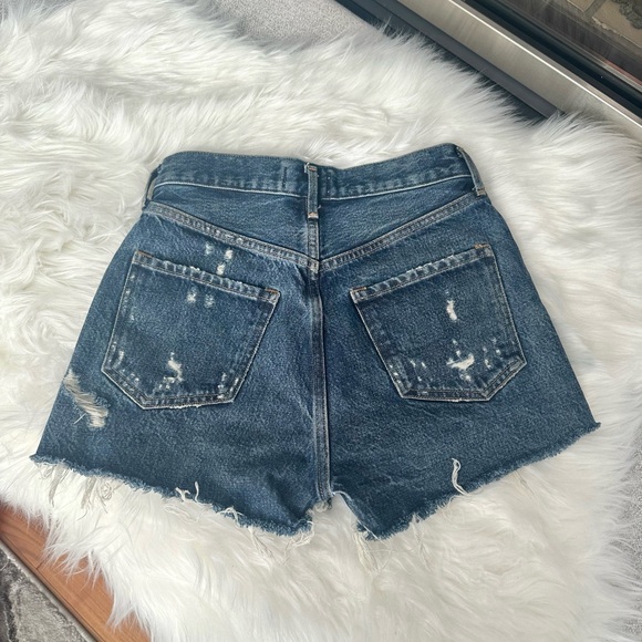 AGOLDE Parker Jean Shorts Dark Wash Denim - Size 24 - Picture 3 of 6